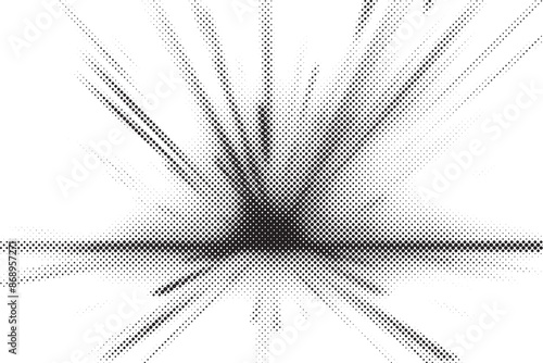 Halftone star burst effect background. Halftone light effect. glowing light burst. abstract grunge halftone dots background.