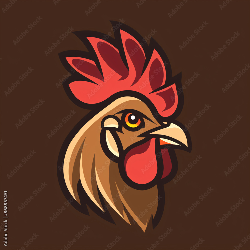 Obraz premium brown and flat rooster logo