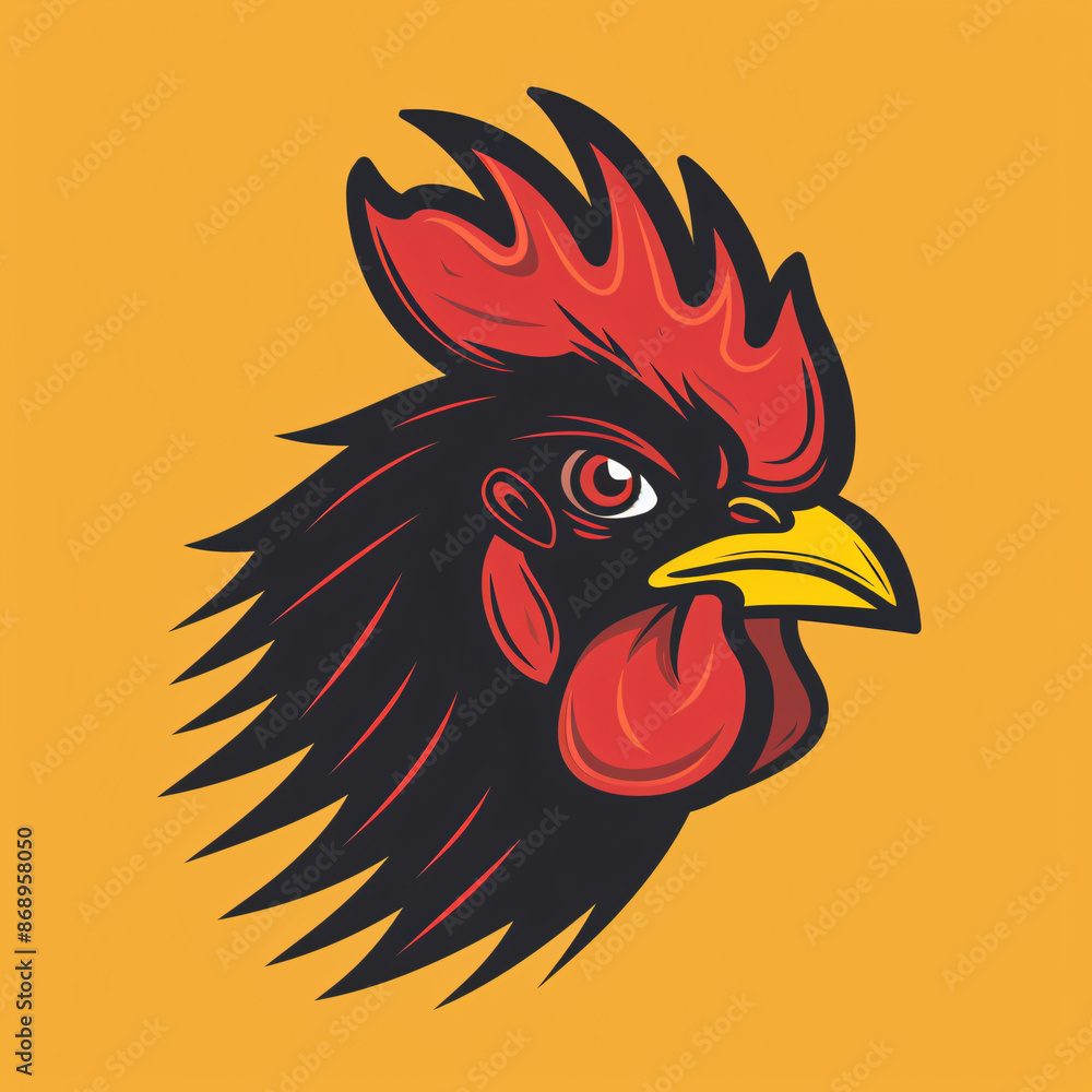 simple chicken rooster illustration logo design simple chicken rooster illustration logo design
