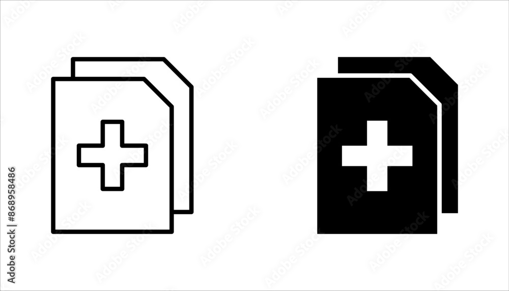 Add New Document Icon set. Perfect for File Management vector illustration on white background Add New Document Icon set. Perfect for File Management vector illustration on white background