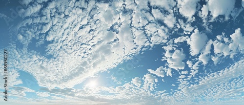 Panoramic close-up, high detail scan of altostratus cloud material, Generative AI