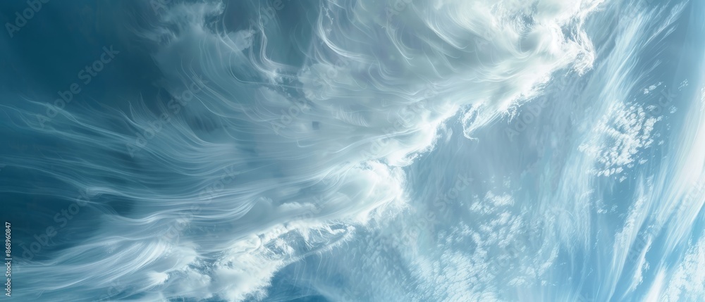 Panoramic close-up, high detail scan of cirrus cloud material, Generative AI Panoramic close-up, high detail scan of cirrus cloud material, Generative AI