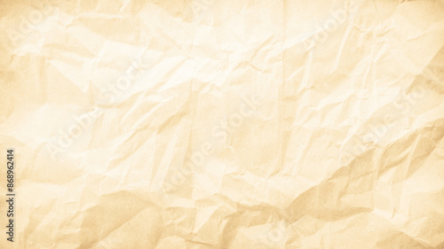 Crumpled brown paper texture background for design with copy space for text or image.