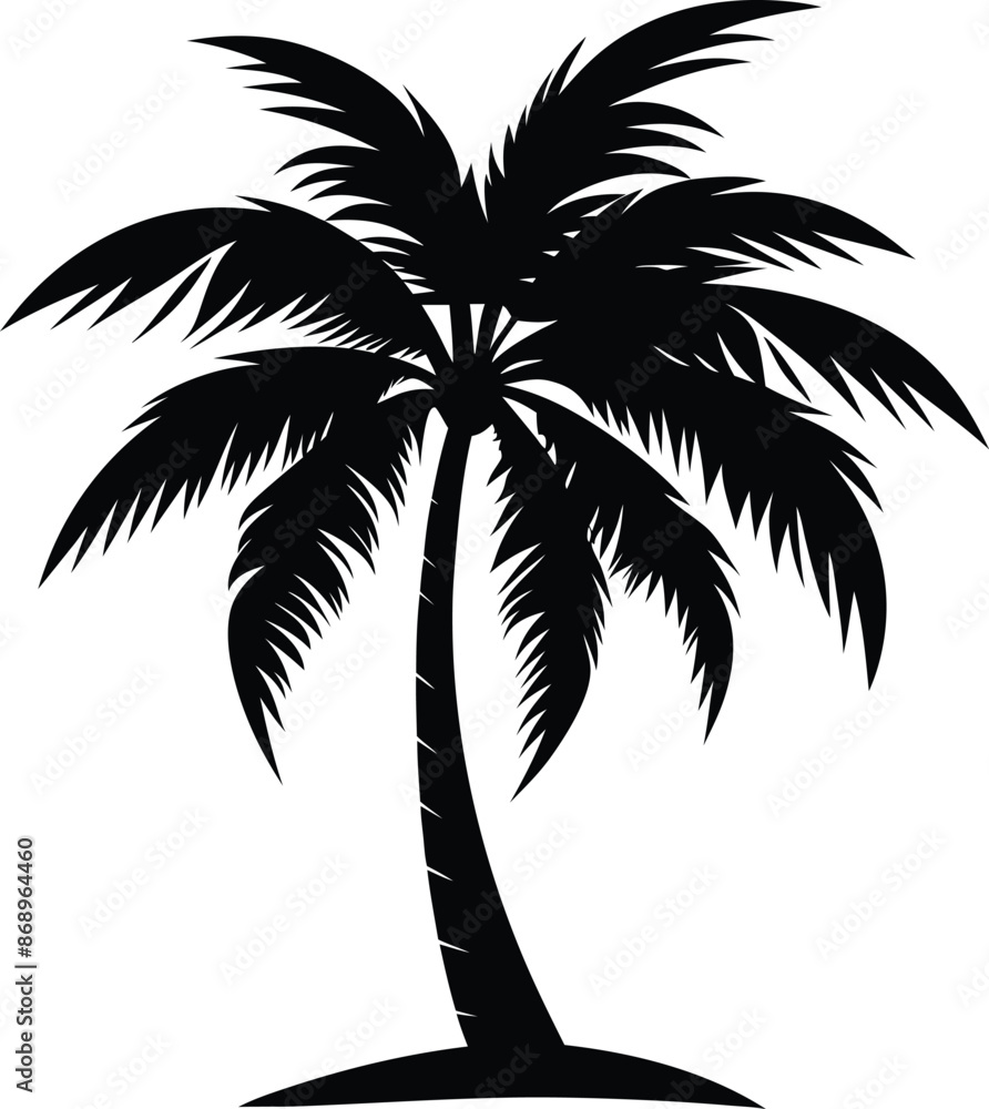Collection of a black palm trees shapes, silhouettes of an exotic plants. Vector illustration isolated on white background Collection of a black palm trees shapes, silhouettes of an exotic plants. Vector illustration isolated on white background