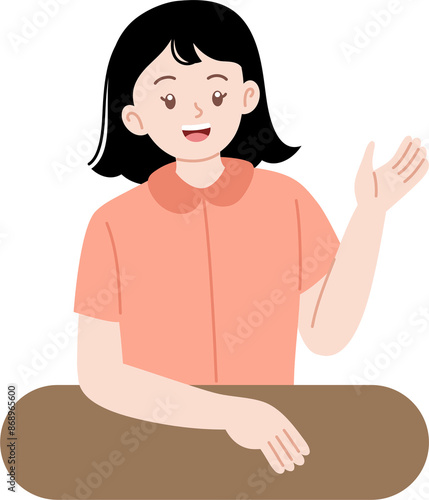 woman with explaining gesture illustration