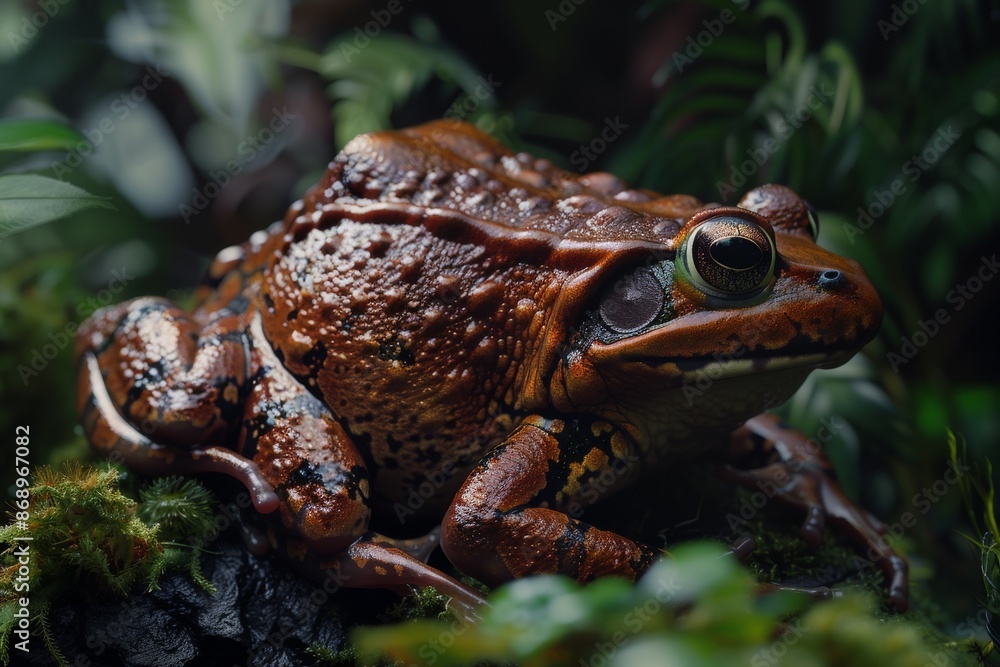 Obraz premium Goliath Frog, Macro,Left side view
