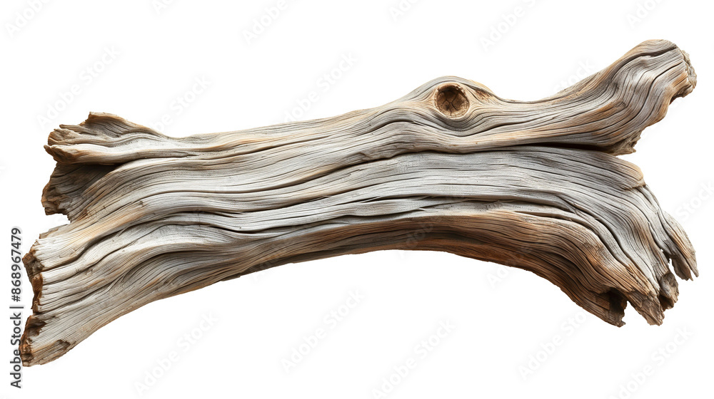 Dried dead tree trunk. Weathered driftwood cut out Dried dead tree trunk. Weathered driftwood cut out