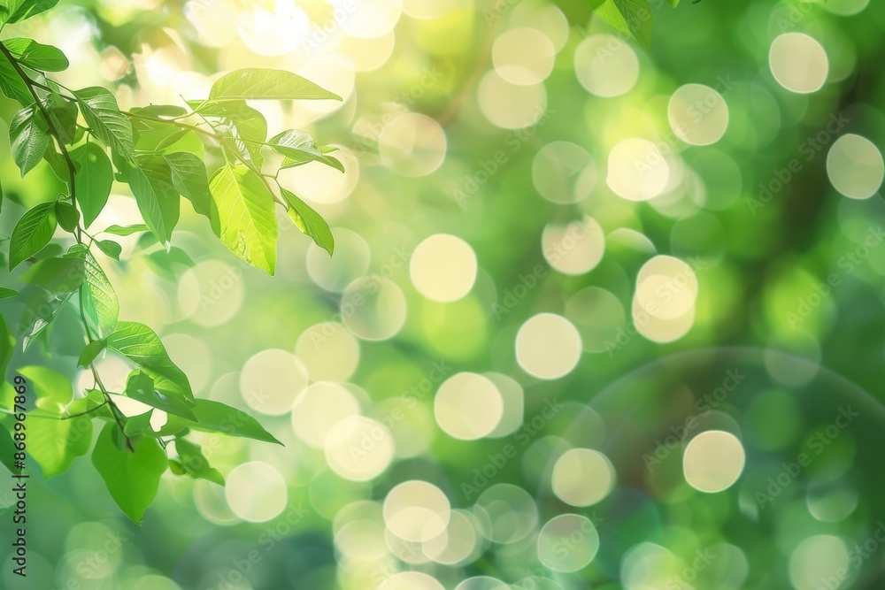 Green Bokeh Background with Sunlight Green Bokeh Background with Sunlight