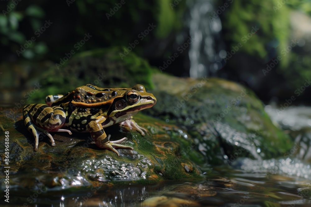 Northern Leopard Frog, Macro,Left side view Northern Leopard Frog, Macro,Left side view