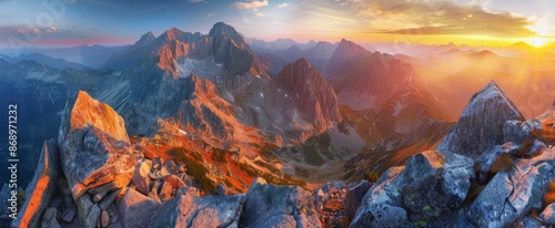 Majestic Mountain Range at Sunset