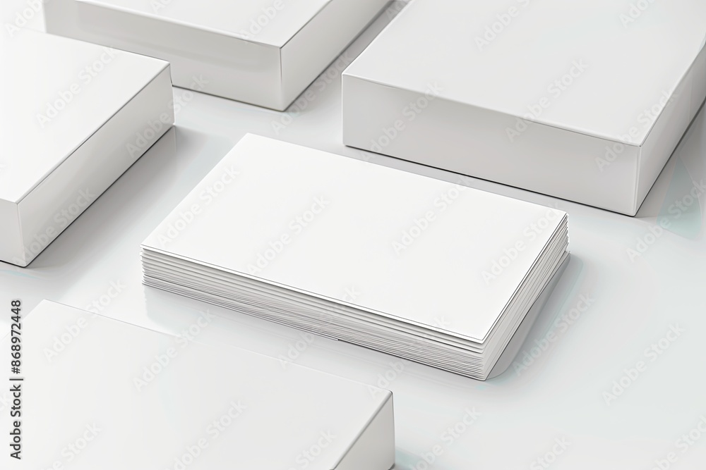 Business card mockup on isolated white background created with generative AI Business card mockup on isolated white background created with generative AI
