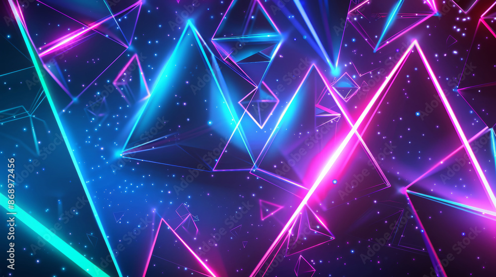 geometric shapes and futuristic elements, neon lines trace intricate patterns, prismatic, holographic, with shades of electric blue, laser green, and nebula purple, captivating wallpaper geometric shapes and futuristic elements, neon lines trace intricate patterns, prismatic, holographic, with shades of electric blue, laser green, and nebula purple, captivating wallpaper