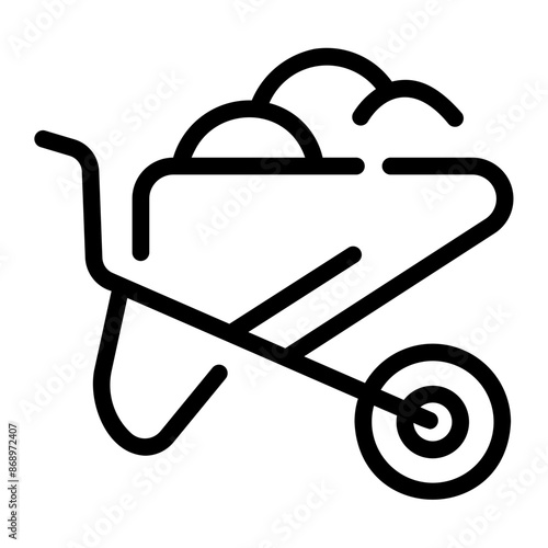 wheelbarrow Line Icon