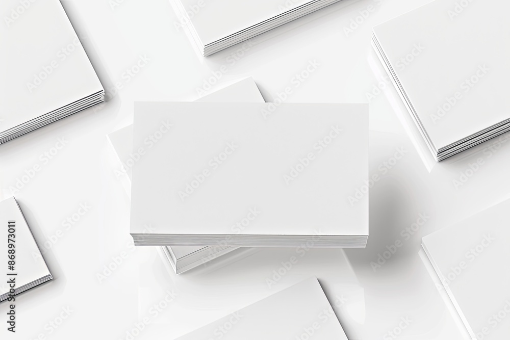 Business card mockup on isolated white background created with generative AI Business card mockup on isolated white background created with generative AI