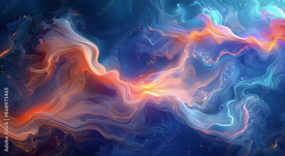 Abstract Space Painting With Vivid Colors and Swirling Nebulae Abstract Space Painting With Vivid Colors and Swirling Nebulae