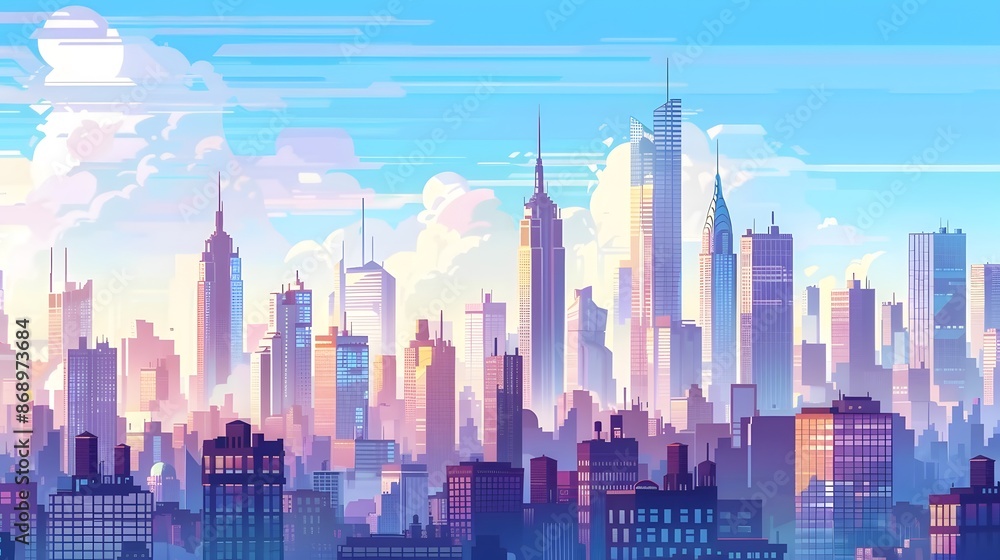 Cityscape at Dawn: A Vibrant Skyline Cityscape at Dawn: A Vibrant Skyline
