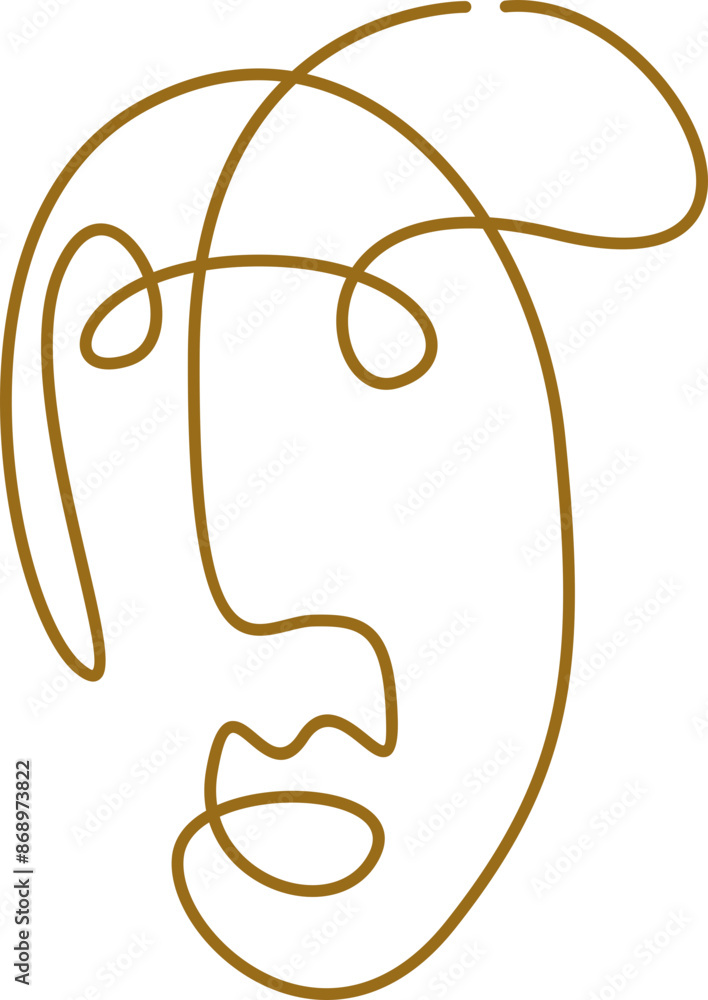 Abstract Face Line Art Element Abstract Face Line Art Element