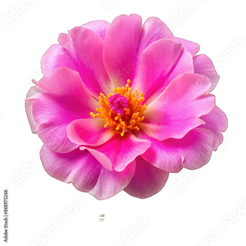 Pink portulaca flower isolated on transparent background