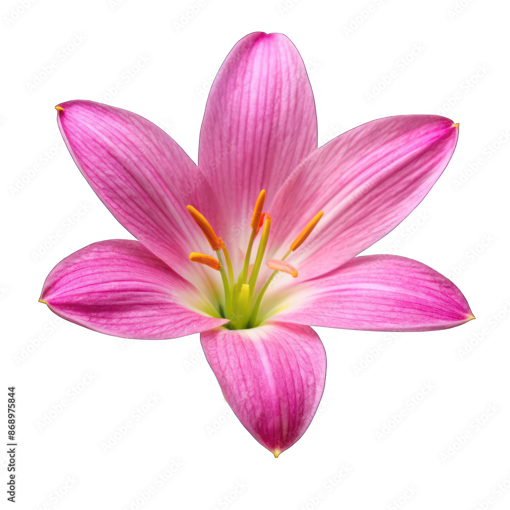 Obraz premium Pink rain lily isolated on transparent background