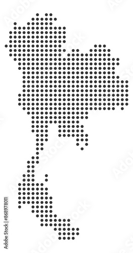Dotted Thailand map, black dot map of Thailand vector illustration
