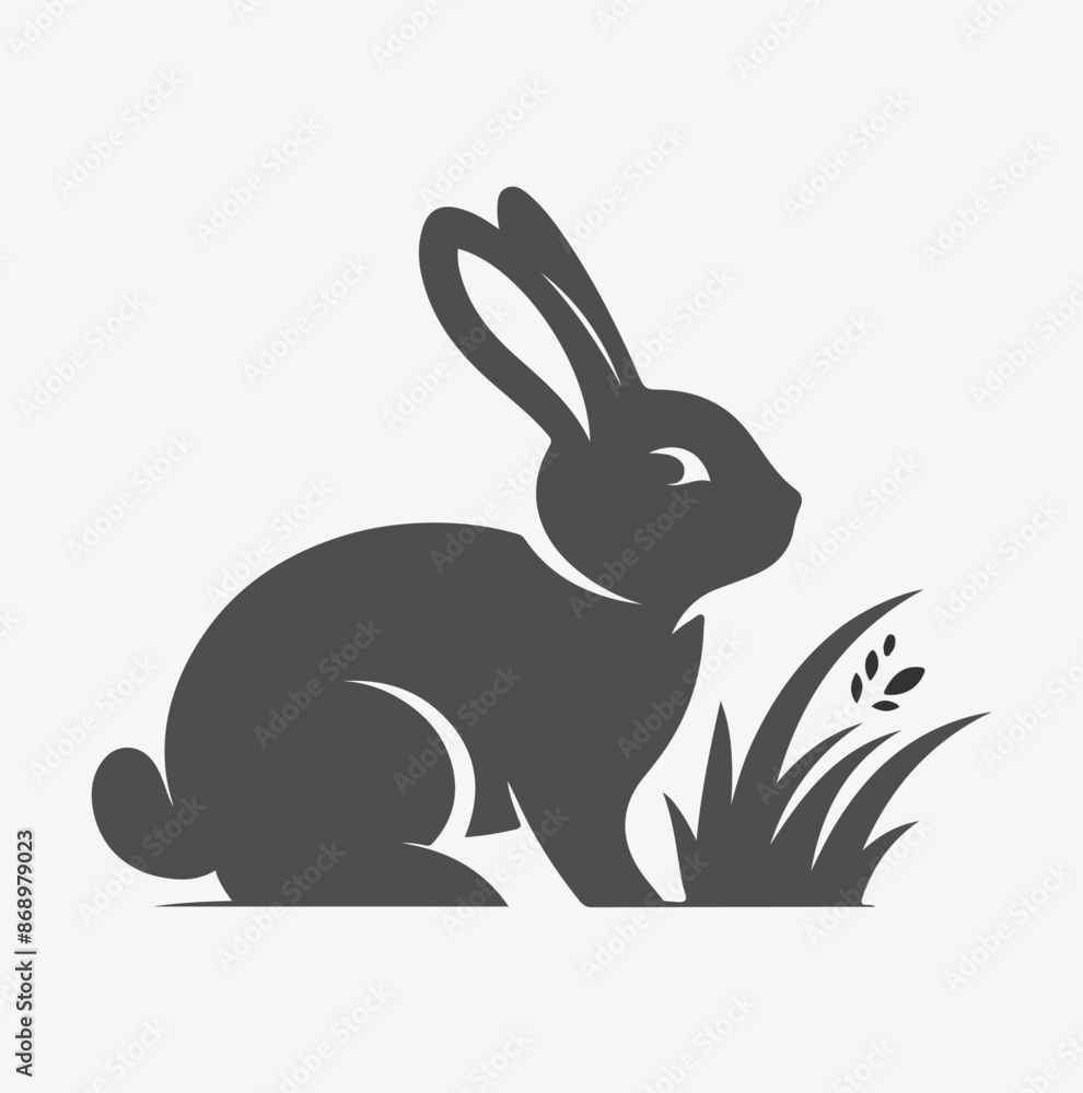 Fototapeta premium Charming Rabbit Silhouette Collection, Ideal for Design Projects and Crafts