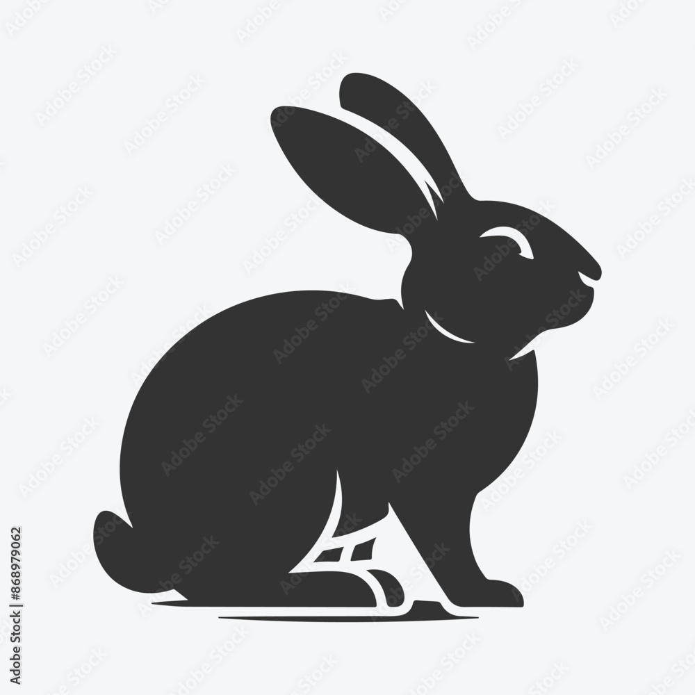 Fototapeta premium Charming Rabbit Silhouette Collection, Ideal for Design Projects and Crafts