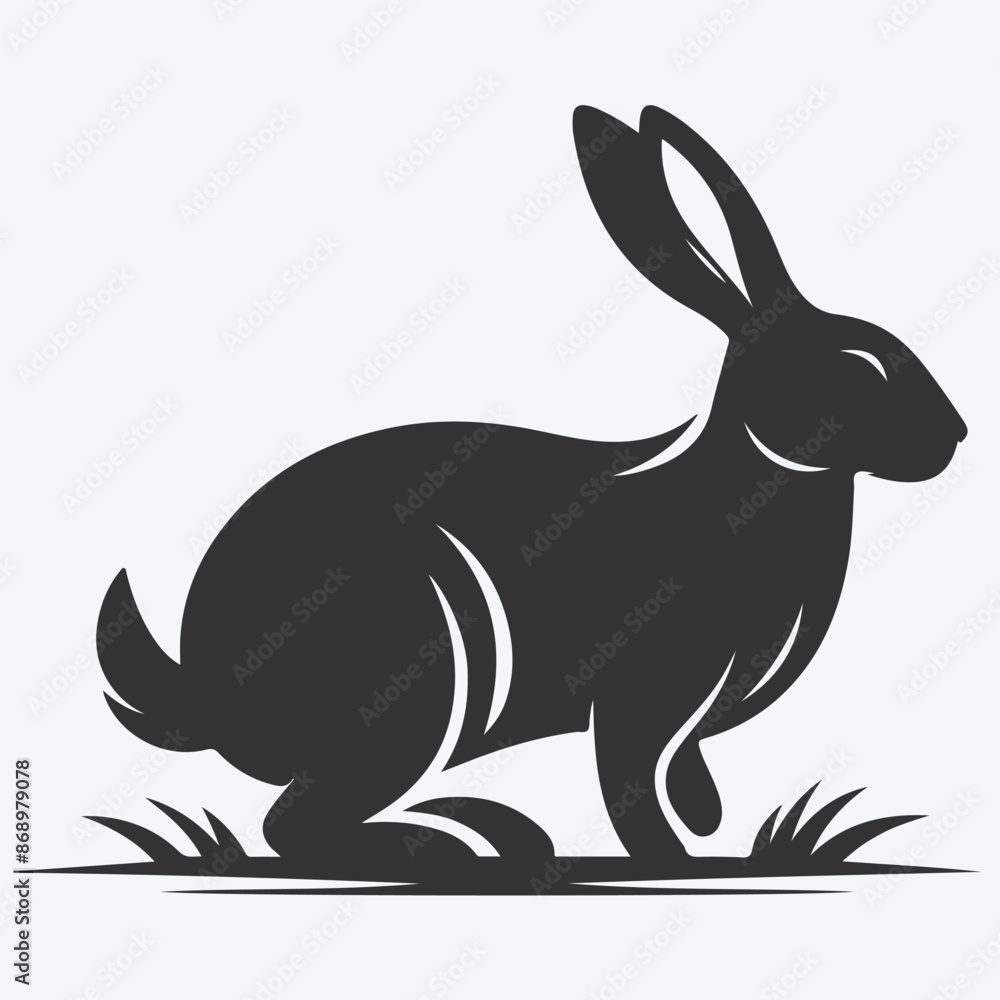 Fototapeta premium Charming Rabbit Silhouette Collection, Ideal for Design Projects and Crafts