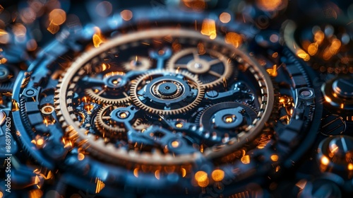 Wallpaper Mural Vintage watch mechanism with gears. Torontodigital.ca