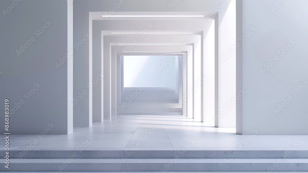 Fototapeta premium Design project for a corridor in a public space, gallery or business center