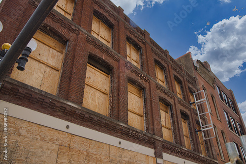 Billede på lærred Damaged building from the 2022 Christmas bombing in downtown Nashville