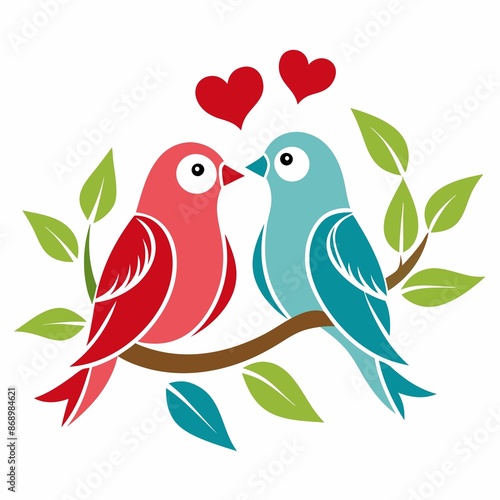 handmade, paper, love, white, beautiful, handmade paper cutout of pair of love birds perches on branch, perfectly isolated on white background, representing the joy of love.