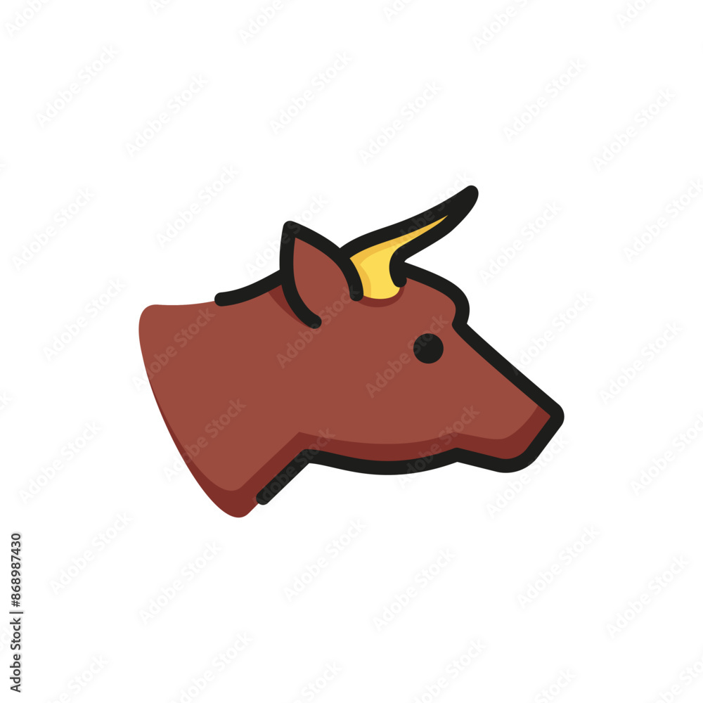 Fototapeta premium Beef line icon. Cow, livestock, butcher shop. Meat concept. Vector illustration can be used for topics like food, animal, agriculture