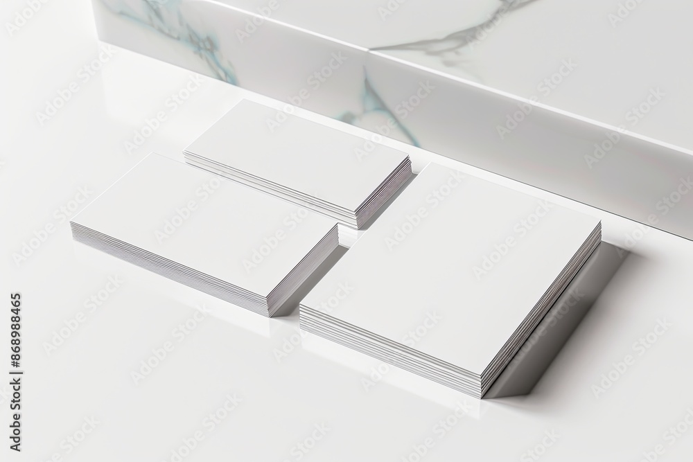 Business card mockup on isolated white background created with generative AI Business card mockup on isolated white background created with generative AI