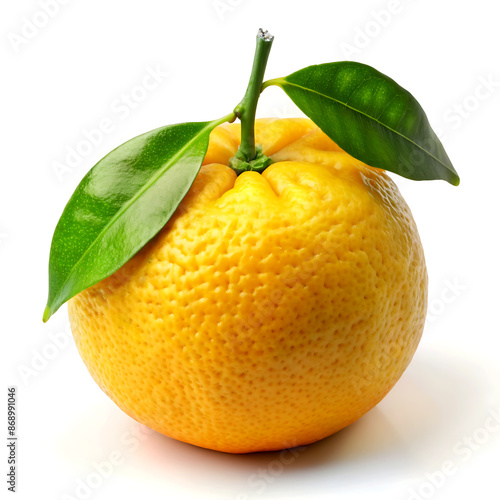 Yuzu fruit isolated on white background.
