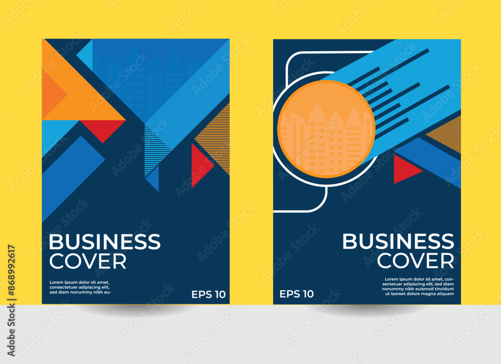 Fototapeta premium annual report design, Corporate report cover design, a4, Bauhaus cover design, abstract pattern design