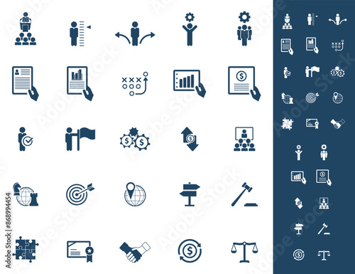 Universal business management and human resources icon set. Universal icons for web and mobile. Vector.	