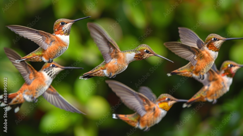 Fototapeta premium Hummingbirds Chasing Among the Dedap-Dedup 