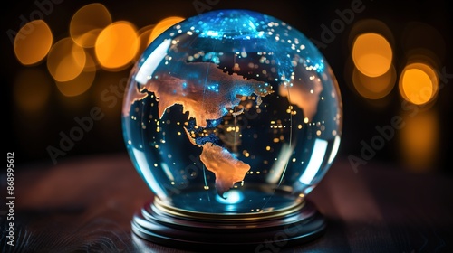 crystal ball in the glass