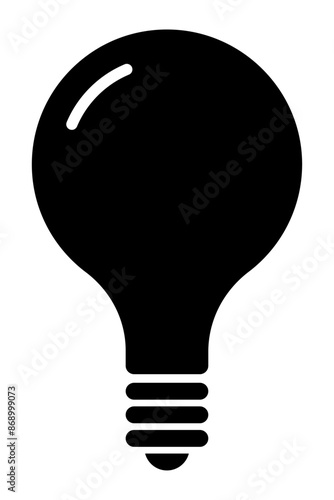 電球　アイコン　シルエット　黒