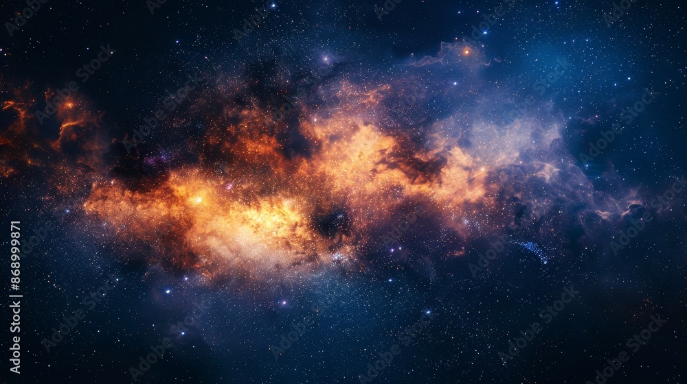 Fototapeta premium Mastery captured beneath a starry sky, mystical energy swirling, intricate celestial details, enchanting and profound