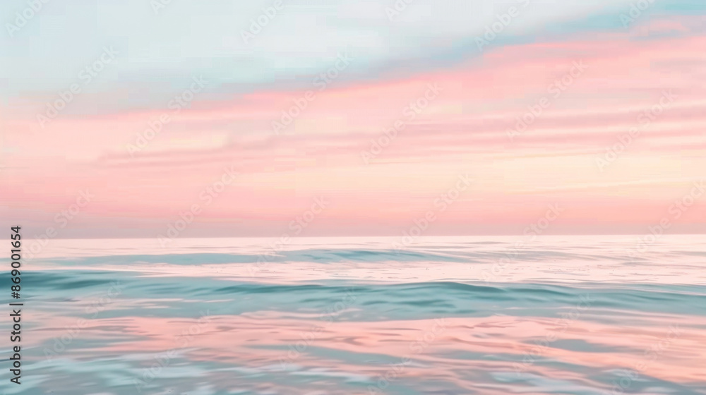 Calm Sea with Gentle Pink and Blue Hues: Soft Pastel Sky Background Calm Sea with Gentle Pink and Blue Hues: Soft Pastel Sky Background
