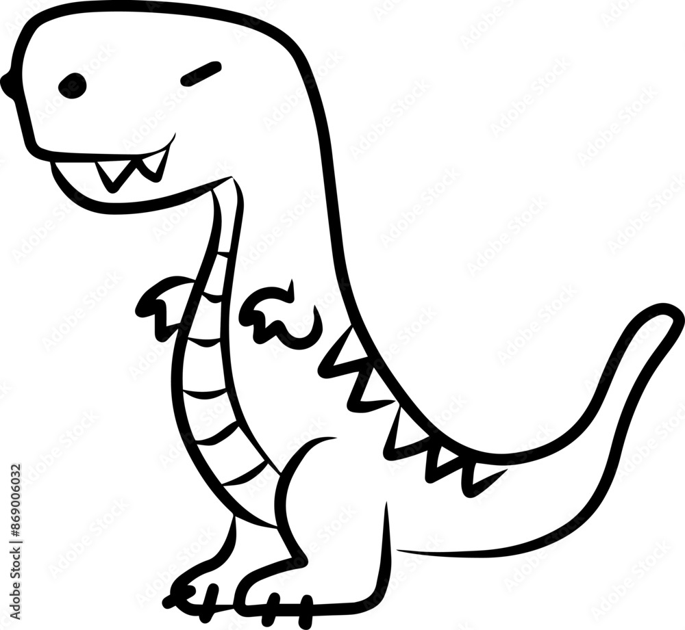 Naklejka premium Dinosaur line art for coloring book page