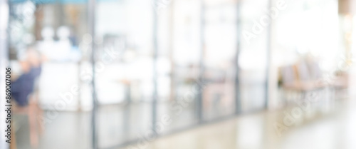Blurred background : blur office with bokeh light background, banner, business concept