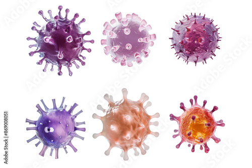 set of microbe and virus icons for sexually transmitted infections (STIs), such as Chlamydia and Gonorrhea. photo