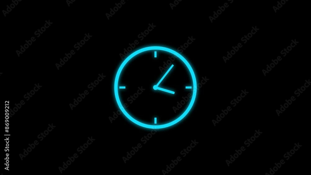 Clock Icon Flat Style Counting Down 24 Hours Day Fast Speed Animation Background. Clock Icon Flat Style Counting Down 24 Hours Day Fast Speed Animation Background.