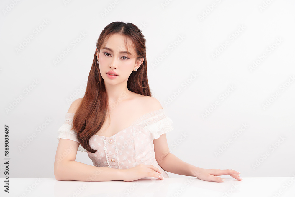 Beautiful young asian woman with clean fresh skin on white background, Face care, Facial treatment, Cosmetology, beauty and spa, Asian women portrait. Beautiful young asian woman with clean fresh skin on white background, Face care, Facial treatment, Cosmetology, beauty and spa, Asian women portrait.