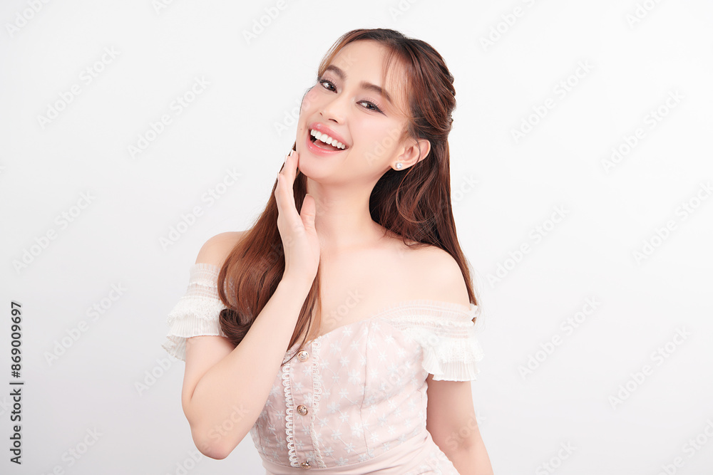 Beautiful young asian woman with clean fresh skin on white background, Face care, Facial treatment, Cosmetology, beauty and spa, Asian women portrait. Beautiful young asian woman with clean fresh skin on white background, Face care, Facial treatment, Cosmetology, beauty and spa, Asian women portrait.