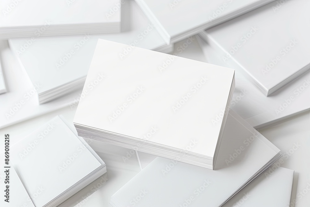 Business card mockup on isolated white background created with generative AI Business card mockup on isolated white background created with generative AI