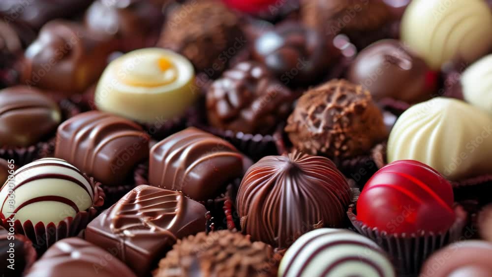 Close-up view of assorted chocolate candies Close-up view of assorted chocolate candies