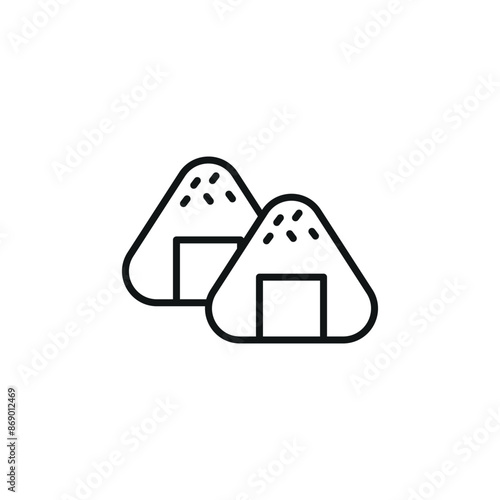 Onigiri icons set. Japanese food icons isolated on white background. Vector illustration
